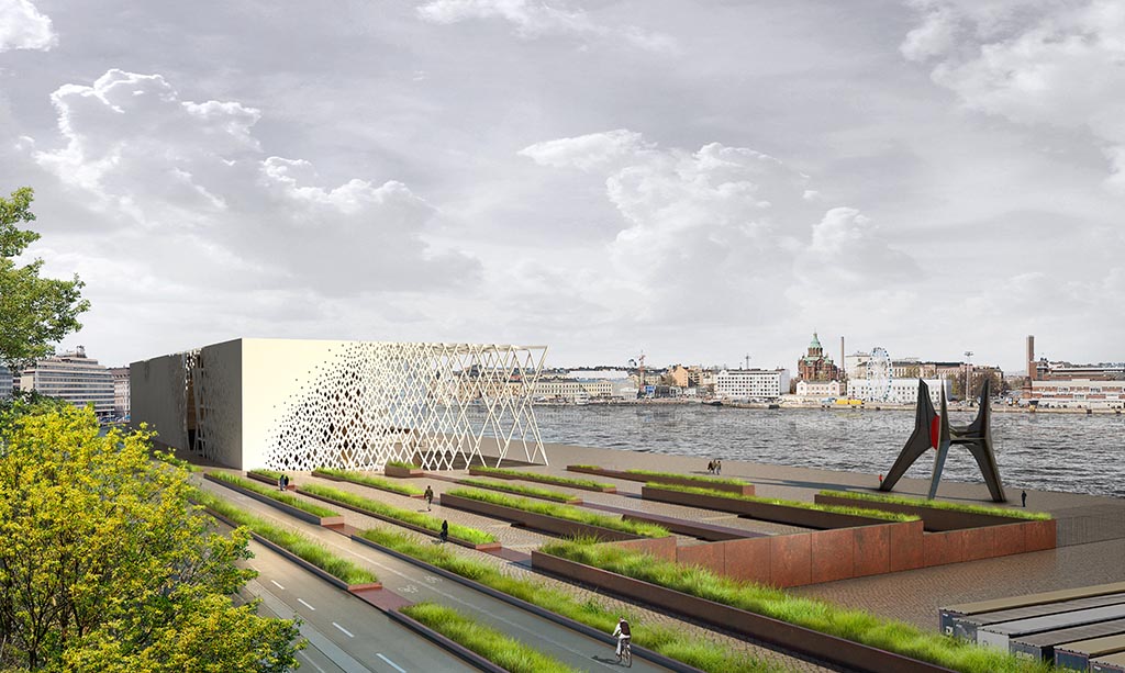 Musée Guggenheim à Helsinki : vue depuis le terminal